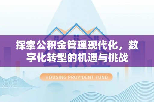莱芜探索公积金管理现代化，数字化转型的机遇与挑战